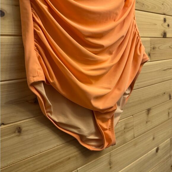 J. Crew Factory Size XLarge Strapless Bandeau Salmon One Piece Swimsuit - Picture 3 of 12